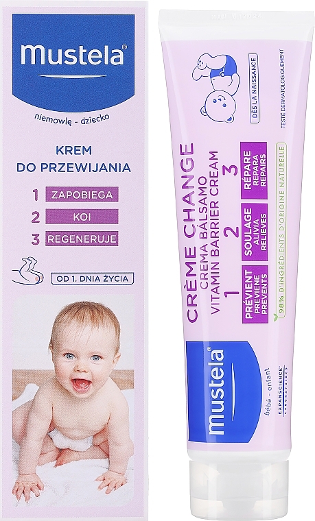 Krem witaminowo-ochronny do skóry pośladków dla dzieci - Mustela Bébé 1 2 3 Vitamin Barrier Cream — Zdjęcie N6