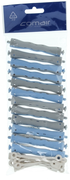Wałki do włosów Sinus z okrągłą gumką, niebiesko-szare, d13 - Comair — Zdjęcie N1