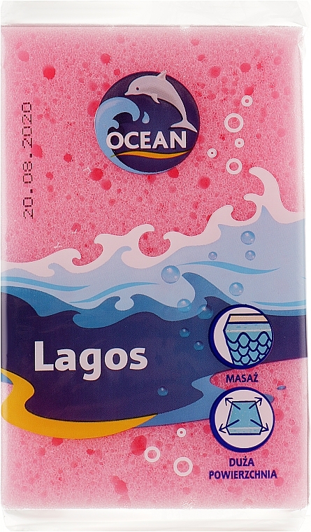 Gąbka do kąpieli do masażu Lagos, różowa - Ocean — Zdjęcie N1