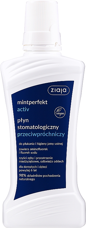 Przeciwpróchniczy płyn stomatologiczny - Ziaja Mintperfect Activ — Zdjęcie N1