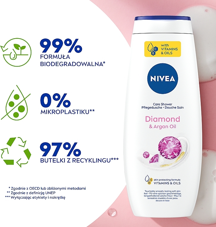 Żel pod prysznic - NIVEA Care Diamond & Argan Oil — Zdjęcie N6