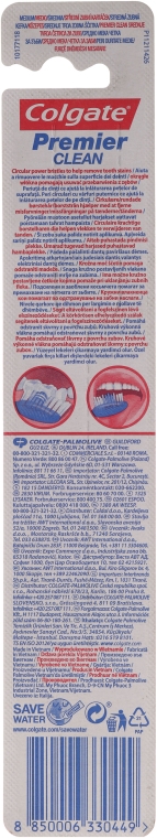 Szczoteczka do zębów o średniej twardości, biało-fioletowa - Colgate Premier Medium Toothbrush — Zdjęcie N2
