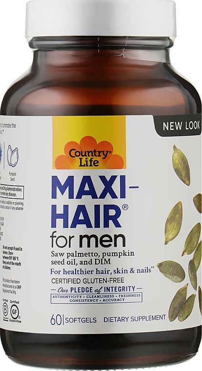 Kompleks witaminowo-mineralny - Country Life Maxi-Hair for Men — Zdjęcie N1