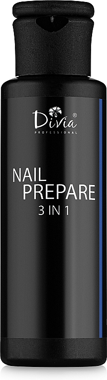 Płyn do przygotowania paznokci - Divia Nail Prepare 3 in 1