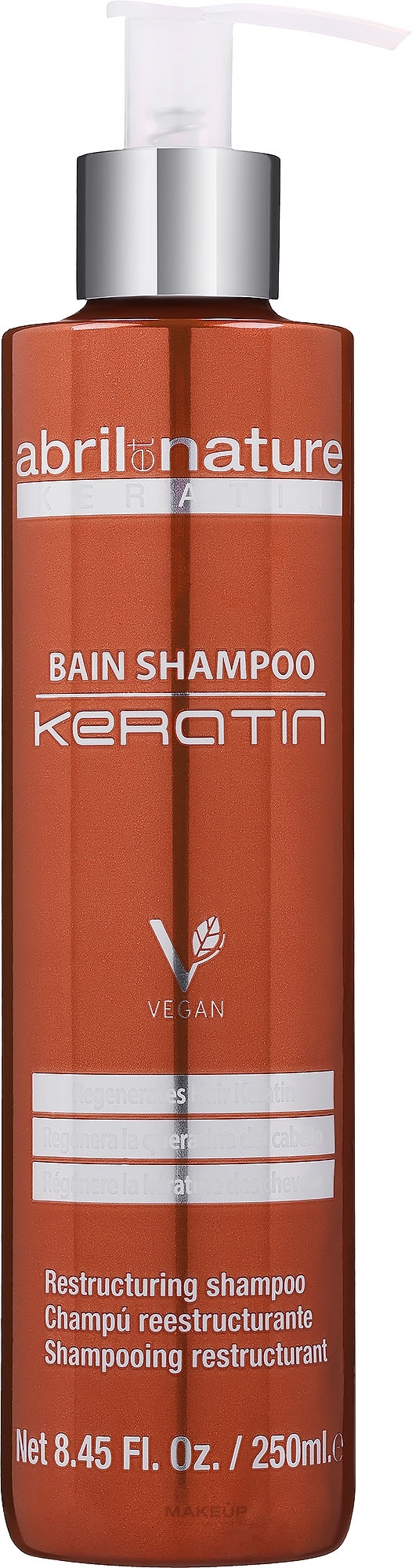 Keratynowy szampon do włosów - Abril et Nature Bain Shampoo Keratin — Zdjęcie 250 ml