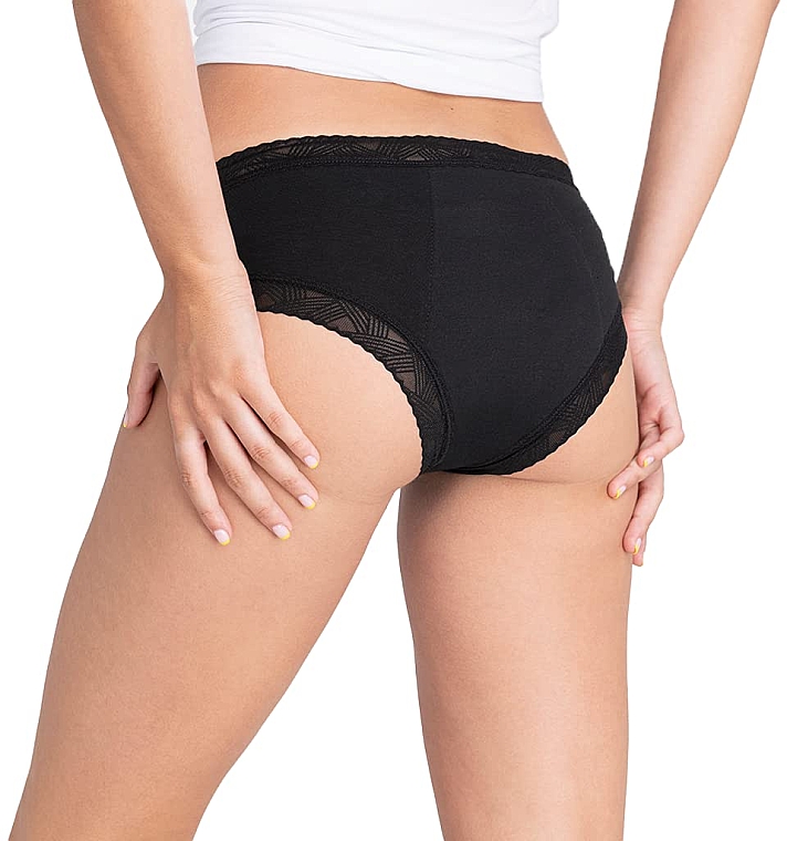 Zestaw majtek menstruacyjnych, 3 pak, czarny - Platanomelon Kiwitas Doble Blonda Menstrual Briefs — Zdjęcie N2