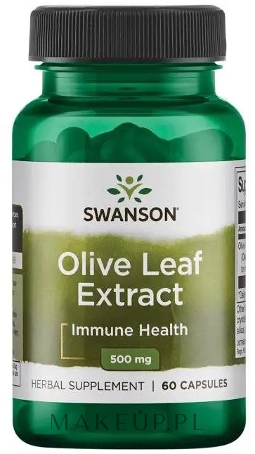 Ziołowy suplement diety Ekstrakt z liści oliwnych - Swanson Olive Leaf Extract 500 mg — Zdjęcie 60 szt.