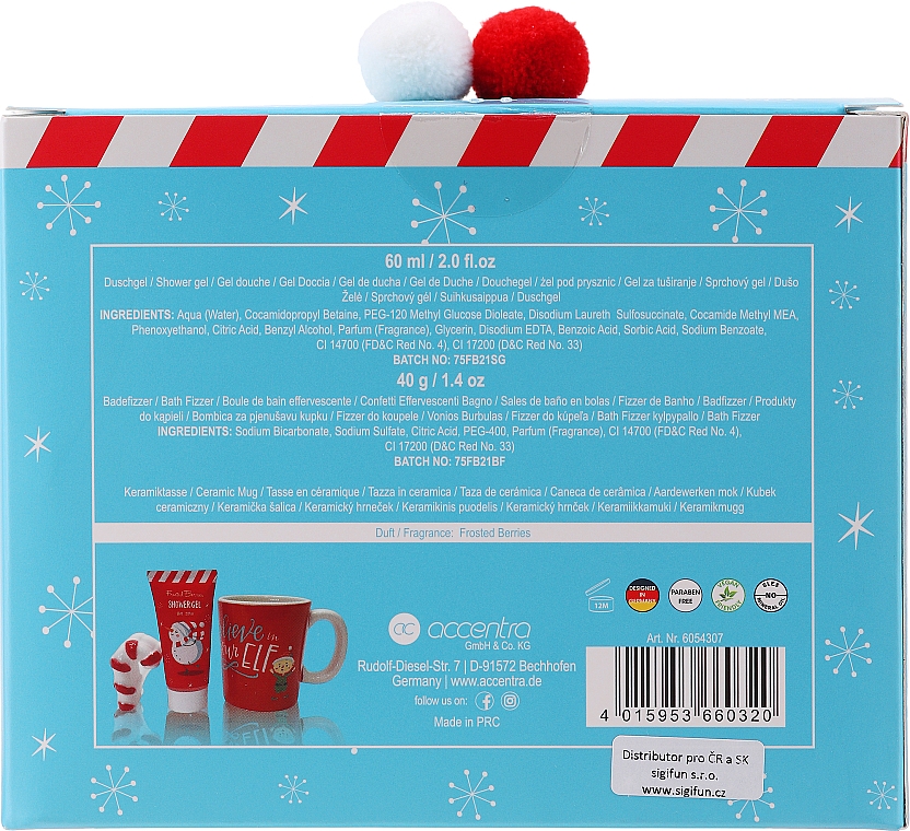 Zestaw prezentowy - Accentra Santa & Co Frosted Berries Bath Gift Set (sh/gel/60ml + cup) — Zdjęcie N3