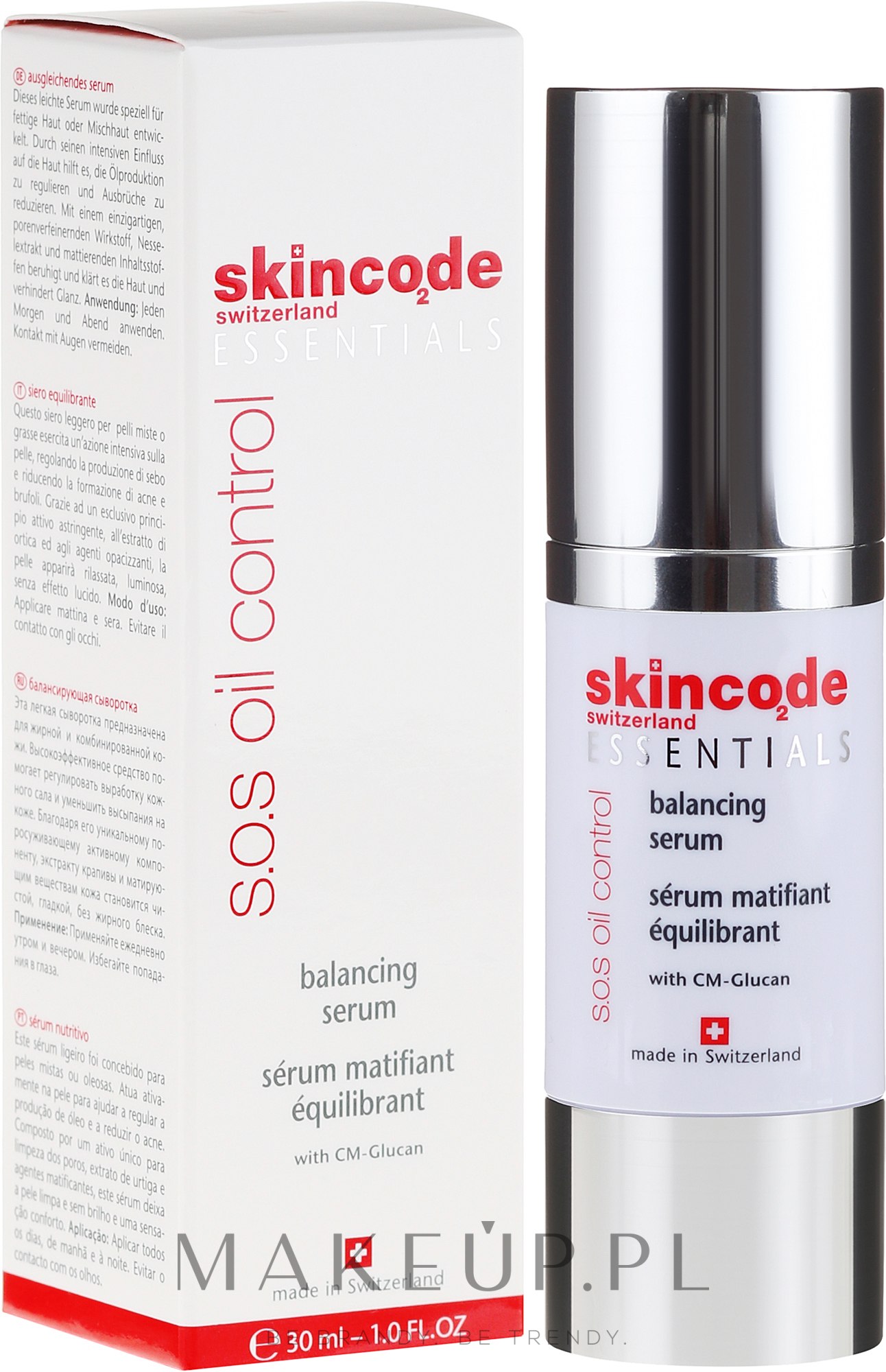 Balansujące serum matujące do cery tłustej - Skincode Essentials S.O.S Oil Control Balancing Serum — Zdjęcie 30 ml