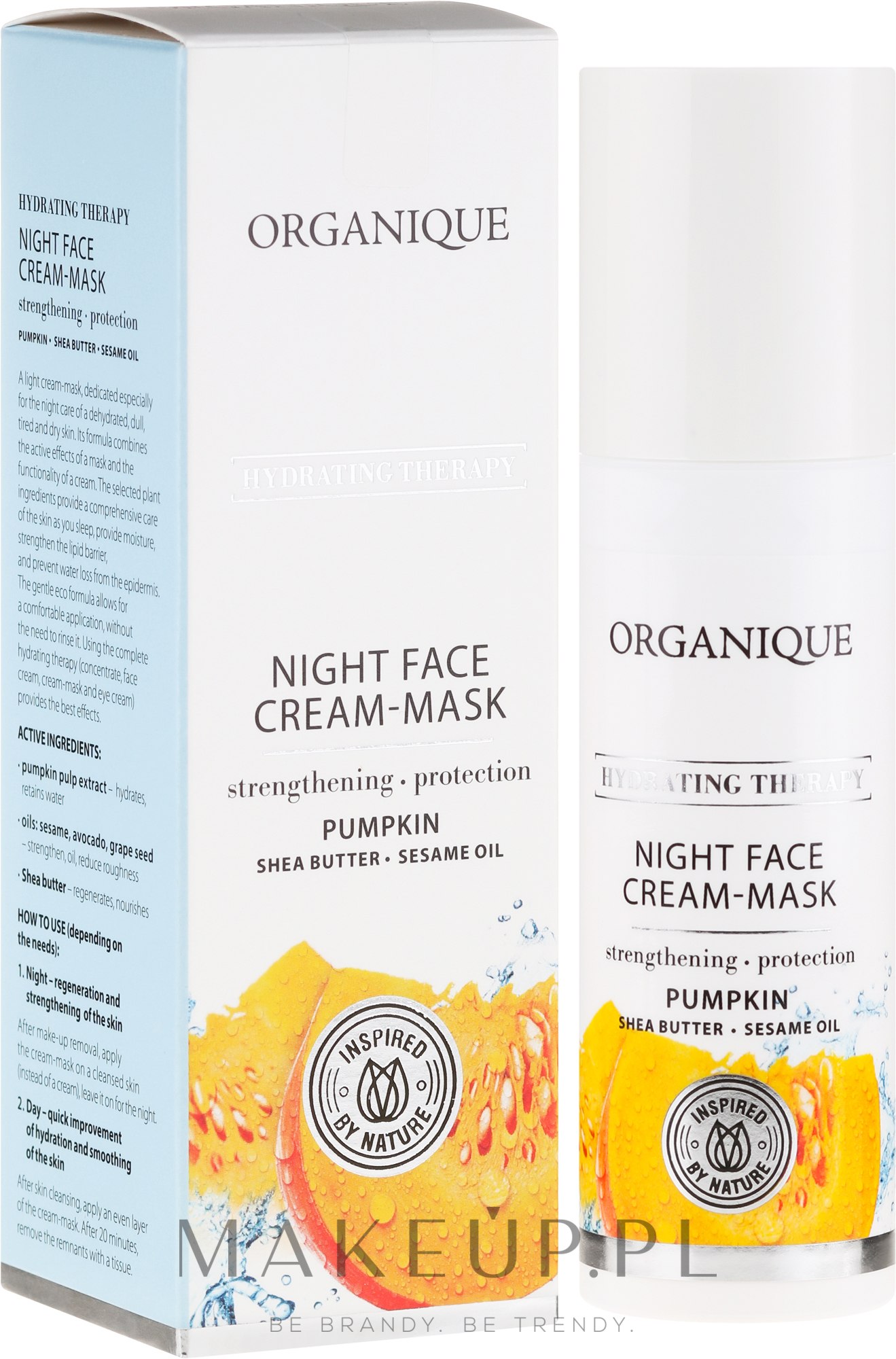 Intensywnie nawilżająca maska do twarzy na noc - Organique Hydrating Therapy Night Face Cream-Mask — Zdjęcie 50 ml