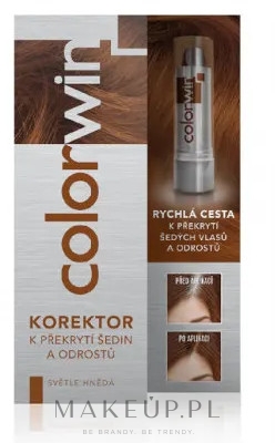 Sztyft do pokrywania siwych włosów i odrostów - Colorwin Root Touch-up Stick  — Zdjęcie Light Brown
