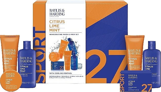 Zestaw, 6 produktów - Baylis & Harding Citrus Lime & Mint Men's Invigorating Shower & Prep Gift Set  — Zdjęcie N1