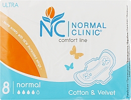 Podpaski Ultra cotton velvet, 8 szt. - Normal Clinic — Zdjęcie N1