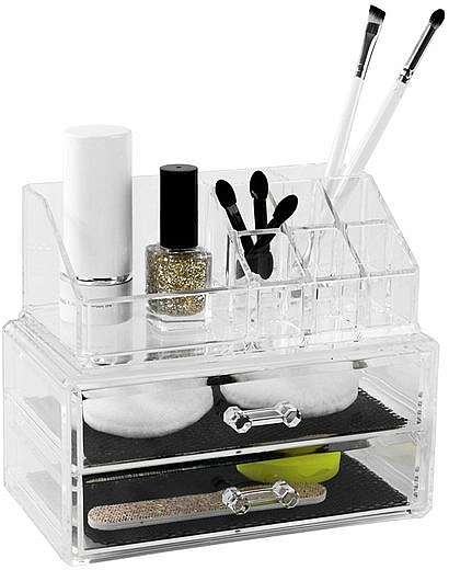 BoxUp - Organizer na kosmetyki z szufladą 22,5 x 12,5 x 13,8 cm,  przezroczysty