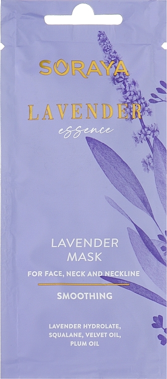Lawendowa maseczka wygładzająca na twarz, szyję i dekolt - Soraya Lavender Essence — Zdjęcie N1