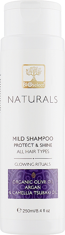 Szampon do każdego rodzaju włosów z arganem, Ochrona i blask. Promienny rytuał - BIOselect Naturals Shampoo