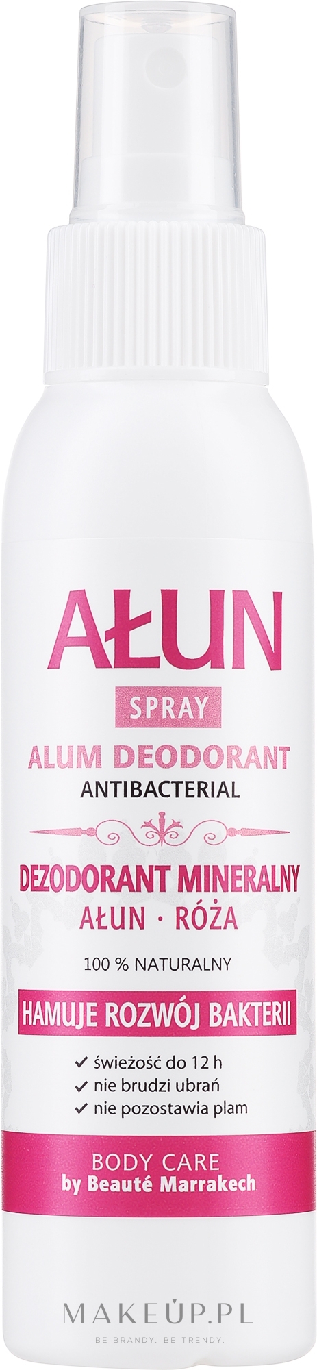 Antybakteryjny dezodorant w sprayu Ałun i hydrolat róży damasceńskiej - Beaute Marrakech Alum & Rosa Damascena Water — Zdjęcie 100 ml
