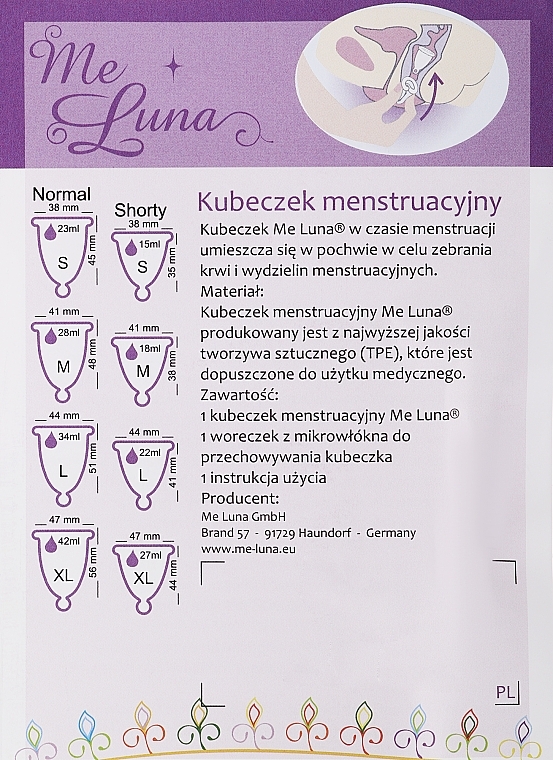 Kubeczek menstruacyjny, rozmiar XL, ciemnofioletowy - MeLuna Sport Shorty Menstrual Cup Stem — Zdjęcie N4