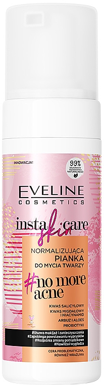 Normalizująca pianka do mycia twarzy - Eveline Cosmetics Insta Skin Care #No More Acne