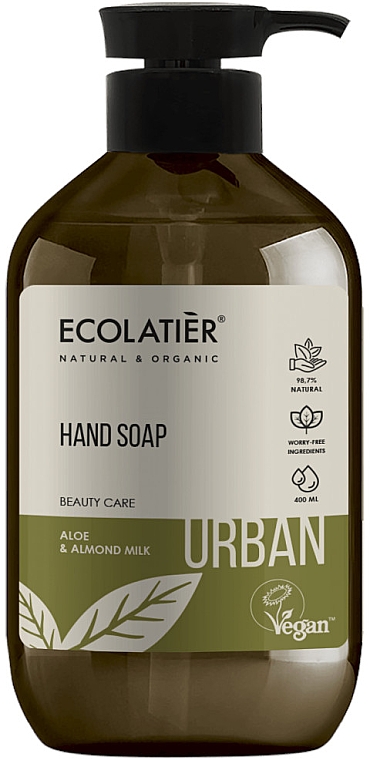 Mydło w płynie do rąk Aloes i mleko migdałowe - Ecolatier Urban Liquid Soap — Zdjęcie N1