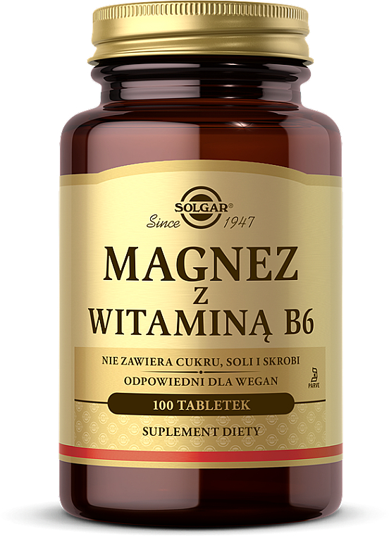Magnez z witaminą B6 - Solgar Magnesium With Vitamin B6 — Zdjęcie N1