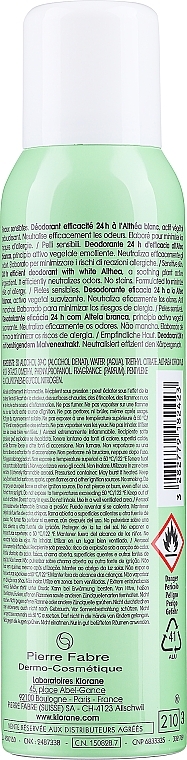 Dezodorant w sprayu z białą malwą - Klorane Spray Deodorant 24 Effectiveness With White Althea — Zdjęcie N2