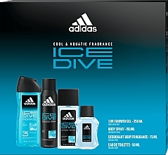 Adidas Ice Dive - Zestaw (edt/50ml + b/spray/150ml + deo/spray/75ml + sh/gel/250ml) — Zdjęcie N1