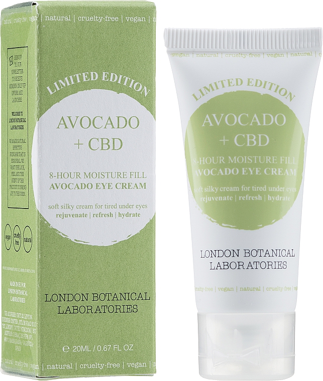 Intensywnie nawilżający krem pod oczy - London Botanical Laboratories Limited Edition Avocado+CBD 8-Hour Moisture Fill Eye Cream — Zdjęcie N2