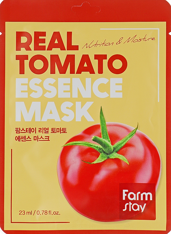Nawilżająca maseczka w płachcie do twarzy z ekstraktem z pomidora - Farmstay Real Tomato Essence Mask