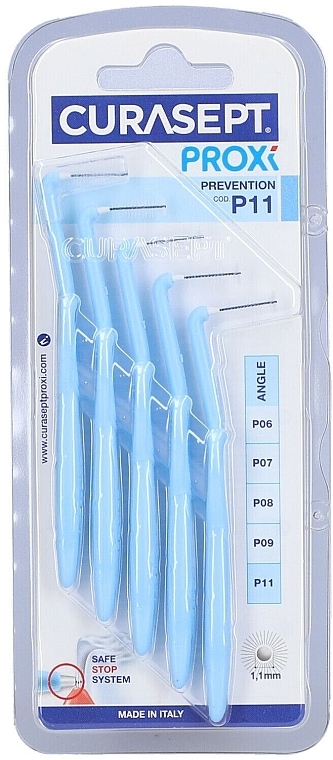 Szczoteczki międzyzębowe P11, 1,1 mm, niebieskie - Curaprox Curasept Proxi Angle Prevention Light Blue — Zdjęcie N2