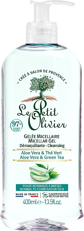 Żel micelarny do twarzy Aloes i zielona herbata - Le Petit Olivier Cleansing Micellar Gel — Zdjęcie N1