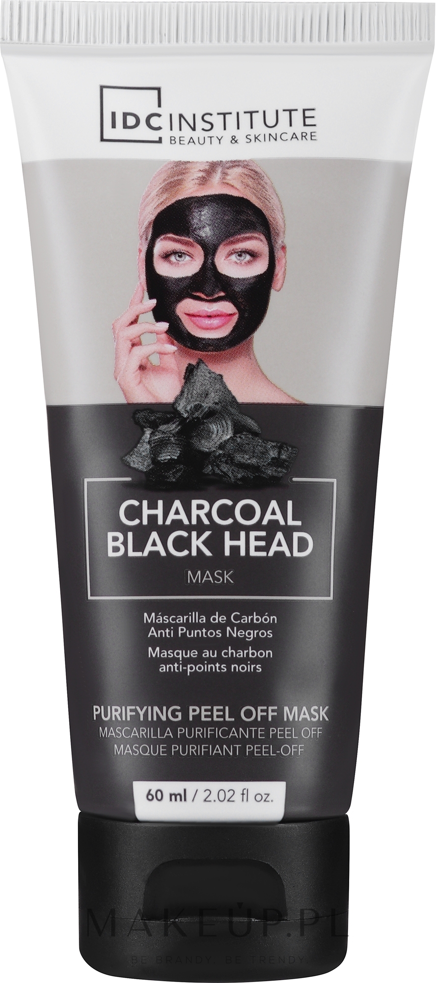 Czarna maseczka do twarzy z węglem drzewnym - IDC Institute Charcoal Black Head Mask Peel Off — Zdjęcie 60 ml