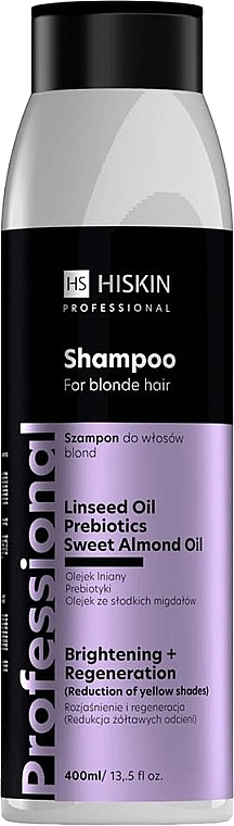 Rozjaśniający szampon regenerujący do włosów blond - HiSkin Professional — Zdjęcie N4