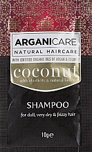 Szampon do włosów z olejkiem kokosowym - Arganicare Coconut Shampoo For Dull, Very Dry & Frizzy Hair (próbka) — Zdjęcie N1