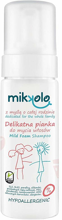 Delikatna pianka do mycia włosów dla dzieci - Nova Kosmetyki Mikkolo Mild Foam Shampoo — Zdjęcie N1