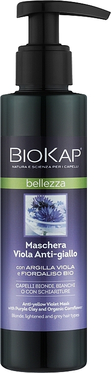 Maska zapobiegająca żółknięciu włosów - BiosLine Biokap Violet Anti-Jaune Mask — Zdjęcie N1
