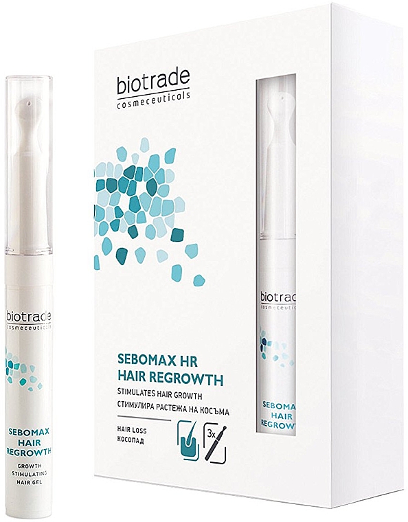 Żel stymulujący do leczenia i zapobiegania wypadaniu włosów na wszystkich etapach - Biotrade Sebomax Hair Regrowth Stimulating Hair Gel — Zdjęcie N2