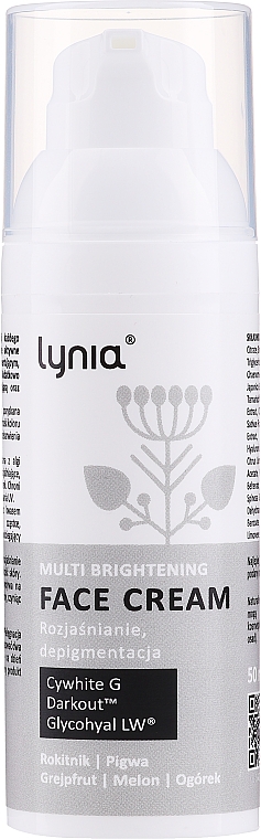 Rozjaśniający i depigmentujący krem do twarzy - Lynia Multi Brightening Face Cream — Zdjęcie N1
