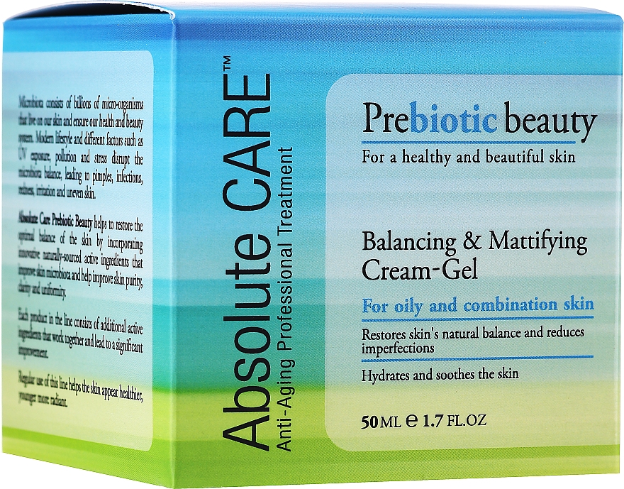 Krem-żel równoważąco-matujący - Absolute Care Prebiotic Beauty Balancing&Mattifying Cream-Gel — Zdjęcie N1
