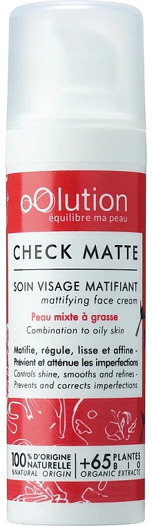 Matujący krem do twarzy - oOlution Check Matte Mattifying Face Cream — Zdjęcie N1