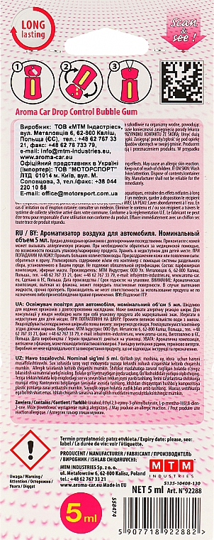 Odświeżacz do samochodu Guma do żucia - Aroma Car Drop Control Bubble Gum — Zdjęcie N2