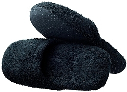 Klapki męskie, czarne - Hydrea London Elegance Men's Cotton Slippers — Zdjęcie N1