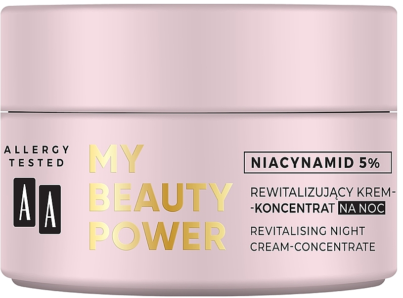 Rewitalizujący krem-koncentrat do twarzy na noc Niacynamid 5% - AA My Beauty Power Niacynamid 5% Revitalizing Night Cream-Concentrate — Zdjęcie N2