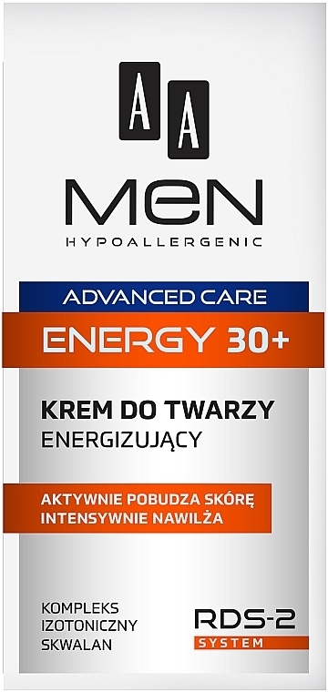 PRZECENA! Energizujący krem do twarzy dla mężczyzn 30+ - AA Men Advanced Care Energy Face Cream Energizing * — Zdjęcie N3