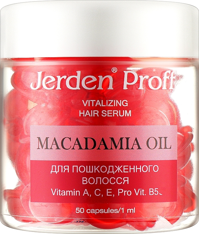 Regenerujące serum w kapsułkach do włosów zniszczonych - Jerden Proff Vitalizing Hair Serum Macadamia Oil