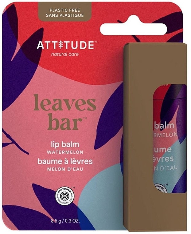 Balsam do ust Arbuz - Attitude Leaves Bar Watermelon Lip Balm — Zdjęcie N2