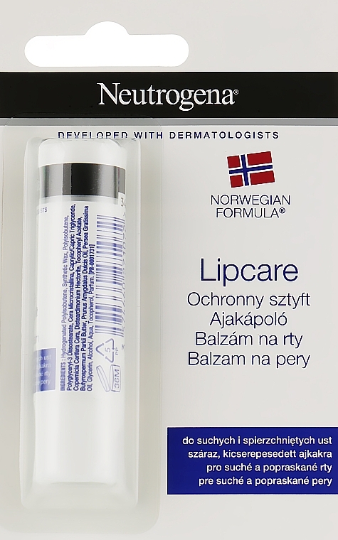 Ochronny sztyft do ust suchych i spierzchniętych SPF 4 - Neutrogena Norwegian Formula Lipcare — Zdjęcie N1