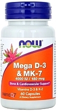 Suplement diety Mega D-3 & MK-7 4000 - Now Foods Mega D-3 & MK-7 4000 IU — Zdjęcie N1