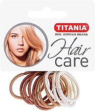 Gumki do włosów, elastyczne, 2 mm, 12 sztuk, brązowy mix - Titania  — Zdjęcie N1