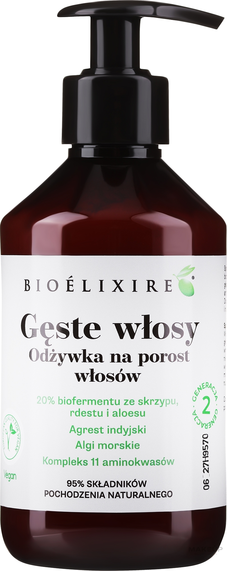 Stymulująca kondycjonująca odżywka wegańska na porost włosów - Bioelixire  — Zdjęcie 300 ml